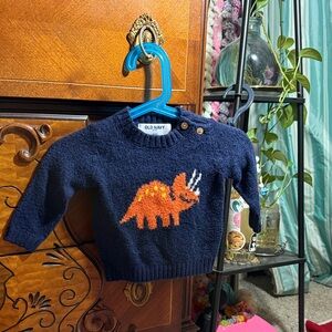 Old Navy Navy Sweater with Orange Dinosaur soft